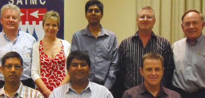 Front [L-R] Navin Singh, Vinesh Nundkishore and Howard Lister. [Back L-R] are Dean Trattles (treasurer), Jane van der Spuy (public relations), Vinesh Maharaj (chairman), John de Castro (secretary), John Owen-Ellis (vce-chairman). Not present in the photo is Kevin McElroy who was re-elected as an ordinary member